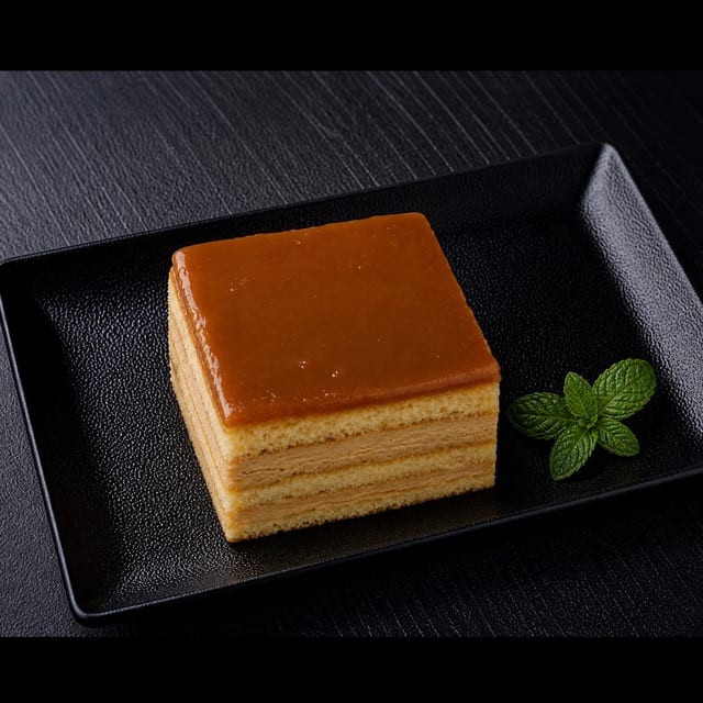 Square Caramel Cake.