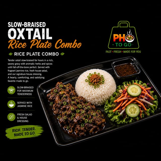 A13: Slow-Braised Oxtail Rice Plate Combo.