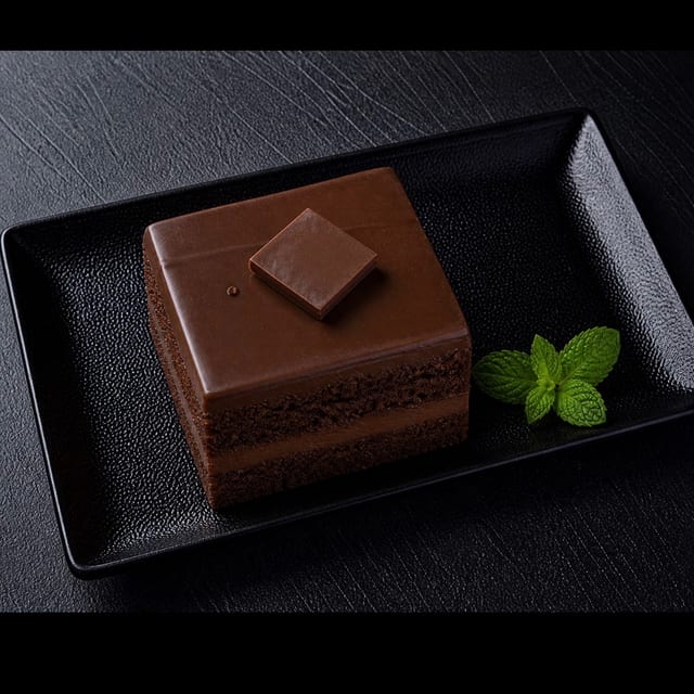 Square Double Chocolate Cake.