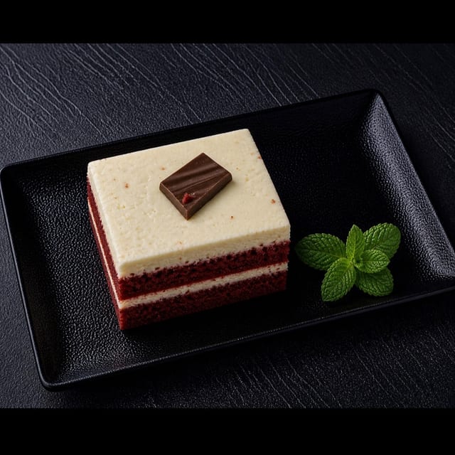Square Red Velvet Cake.
