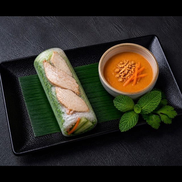 A1: Grilled Chicken Fresh Spring Rolls.